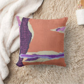 オレンジ&ピンク抽象デザイン付き角枕 クッション (ブランケット)