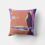 オレンジ&ピンク抽象デザイン付き角枕 クッション (裏面)