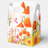 オレンジ、ピンク & イエローの花柄 ファーボックス フェイバーボックス (オープン)