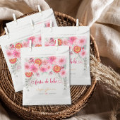 オレンジ ピンク ウォーターカラー 花 スペイン風 ベビーシャワー フェイバーバッグ