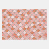 オレンジ、ピンク、シルバーのマーメイドはかりで測 ラッピングペーパーシート (正面)