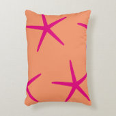 オレンジ ピンク スターフィッシュ コースト トロピカル アート ビーチ アクセントクッション (正面(垂直))