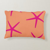 オレンジ ピンク スターフィッシュ コースト トロピカル アート ビーチ アクセントクッション (裏面)