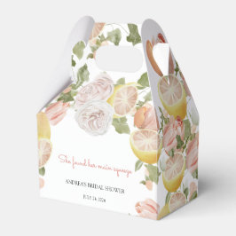 オレンジ | ピンク フラワル | ブライダルシャワー  ギフトボックス フェイバーボックス