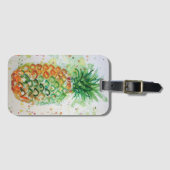 オレンジ ピンク フラワートロピカル ラゲッジタグ (正面横)