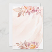 オレンジ ピンク フラワーリー フォト 洗礼 招待状 (裏面)