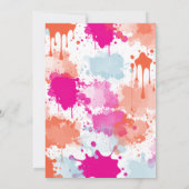 オレンジ ピンク ブルー アブストラクト モダン ブライダル シャワー 招待状 (裏面)