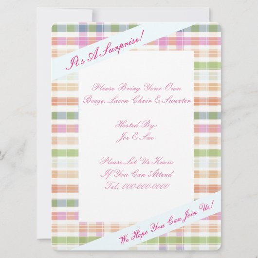 オレンジ ピンク ブルー 招待状 (裏面)