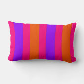 オレンジ、ピンク、紫のストライプ枕 ランバークッション (裏面)