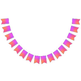 オレンジ、ピンク、紫のトロピカルカラー バンティングフラッグ