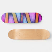 オレンジ、ピンク、紫、青のグラフィックスケートボード スケートボード (横)