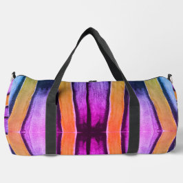 オレンジ、ピンク、紫、青のグラフィックス ダッフルバッグ