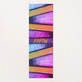 オレンジ、ピンク、紫、青のグラフィックス ヨガマット (正面)