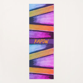 オレンジ、ピンク、紫、青のグラフィックス ヨガマット