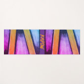 オレンジ、ピンク、紫、青のグラフィックス ヨガマット (正面(横))