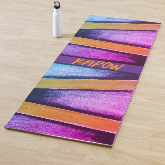 オレンジ、ピンク、紫、青のグラフィックス ヨガマット (インサイチュ)