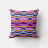 オレンジ、ピンク、紫、青シェブロン クッション (裏面)
