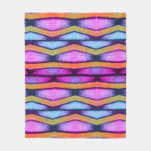 オレンジ、ピンク、紫、青シェブロン フリースブランケット (正面)