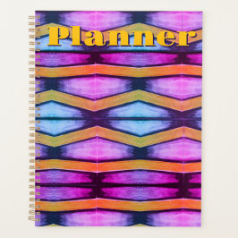 オレンジ、ピンク、紫、青シェブロン プランナー手帳