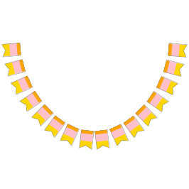オレンジ、ピンク、黄ストライプの色 バンティングフラッグ