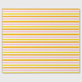 オレンジ、ピンク、黄ストライプの色 ラッピングペーパー (フラット)