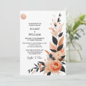 オレンジ ピンク 70年代 80年代 90年代 ペッシュ カラフル ウェディング 招待状 (スタンド正面)