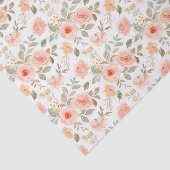 オレンジ ピーチ フラワーパターン 薄葉紙 (詳細)