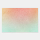 オレンジ ピーチ ミント ウェディング ラッピングペーパーシート (正面)