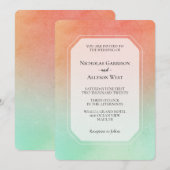 オレンジ ピーチ ミント ウェディング 招待状 (正面/裏面)