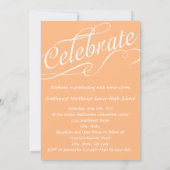 オレンジ ピーチ 卒業 スワイリー スクリプト | 卒業 招待状 (裏面)