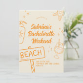 オレンジ・ファン・ビーチ独身最後の週末招待状 招待状 (スタンド正面)