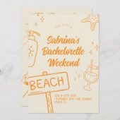 オレンジ ファン ビーチ ブライズメイド ウィークエンド インビテーション (正面/裏面)