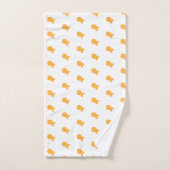 オレンジ フィッシュ リピート キッズ ベビー ホワイト バスタオル セット (ハンドタオル)