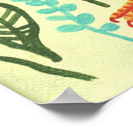 オレンジ_フクロウ ポスター (角)