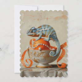 オレンジ – フラット招待状サイズ： 12.7 cm x 17.8 cm セーブザデート