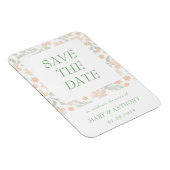 オレンジ フラワール ウォーターカラー セーブ・ザ・デート マグネット (右側)