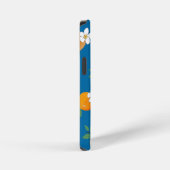 オレンジ＋フラワー携帯ケース iPhoneケース (右側面)