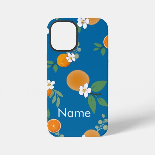 オレンジ＋フラワー携帯ケース iPhoneケース (裏面)