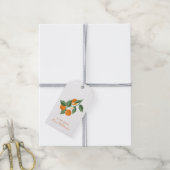 オレンジ+フラワー 名前入り ギフト オレンジの柑橘類 ギフトタグ (より糸付き)