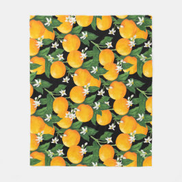 オレンジ フリースブランケット