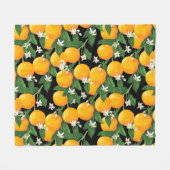 オレンジ フリースブランケット (正面(横))