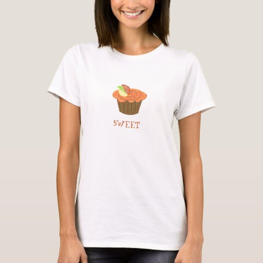 オレンジ フルーツ カップケーキ Tシャツ (正面)