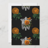 オレンジ フローラル ゴシック バチェロレッテ パーティー 招待状 (裏面)