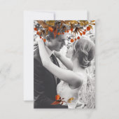 オレンジ ブラウンの葉のオーバーレイ あなただけの写真を追加 サンキューカード (正面)