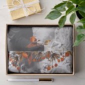 オレンジ ブラウンの葉のオーバーレイ - あなただけの写真を追加 薄葉紙 (ギフト)