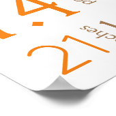 オレンジ&ブラウンスロースベビー誕生統計ポスター ポスター (角)