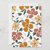 オレンジ&ブラウンレトロ70sフローラ21st Birthday 招待状 (裏面)