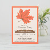オレンジ&ブラウン秋リーフリタイアメントパーティー 招待状 (スタンド正面)