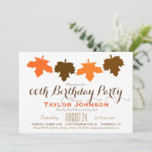 オレンジ&ブラウン紅葉誕生日パーティー 招待状 (スタンド正面)