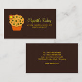 オレンジ·ブラウン·カップケーキ·ベーカー·ビジネス·カード 名刺 (正面/裏面)